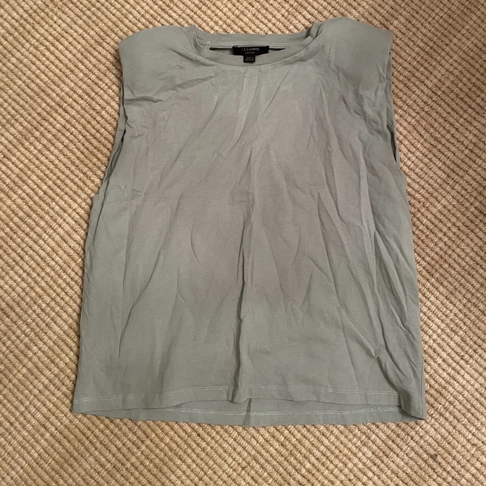 All Saints sage green / slate grey cotton tank